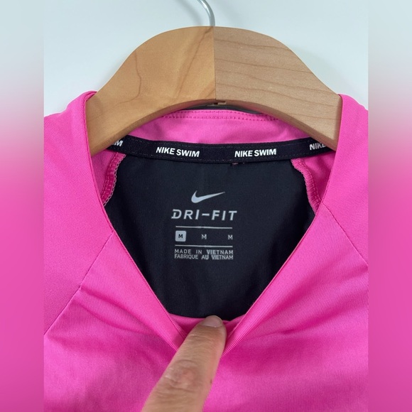 Nike women’s color block dri fit rash guard swim suit medium - Picture 2 of 5